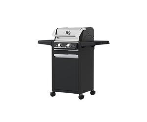 Fagor Barbecue électrique avec pieds et armoire, température 330 °C, double zone de cuisson, sans fumée, grande surface, nettoyage facile, 3 000 W Noir