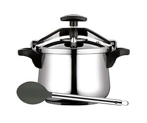 Fagor Clásica Bombe Autocuiseur à induction 8 l en acier inoxydable 18/10 Tous types de plaques de cuisson Fond diffuseur thermique 3 systèmes de sécurité Avec cuillère de service en nylon Melier