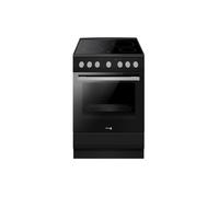 Fagor Cuisinière vitrocéramique FACV203N – 62 L, 4 foyers Hilight, four multifonction noir mat