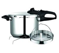 Fagor Duo Autocuiseur 6 Litres, Induction, Super Rapide, Acier Inoxydable 18/10, Tous Types de Cuisson, Base Thermo Diffuseur, 2 Niveaux de Pression, 5 Systèmes de Sécurité, Panier à Vapeur Inclus