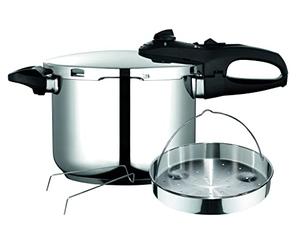 Fagor Duo Autocuiseur 6 Litres, Induction, Super Rapide, Acier Inoxydable 18/10, Tous Types de Cuisson, Base Thermo Diffuseur, 2 Niveaux de Pression, 5 Systèmes de Sécurité, Panier à Vapeur Inclus