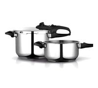 Fagor Duo - Autocuiseur Rapide 4 + 6L, Acier Inoxydable 18/10, Tous Types de Cuisines, INDUCTION, 2 Niveaux de Pression, 5 Systèmes de Sécurité