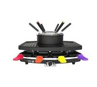 Fagor Appareil 3-en-1 Raclette, Grill et Fondue FG816 – 8 personnes – 1100 W – Thermostat réglable