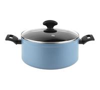 Fagor Maxima Casserole à induction 20 cm, couvercle en verre, aluminium forgé, épaisseur 4 mm, anti-adhésif écologique XYLAN PLUS sans PFOA, convient à toutes les cuisines, vitrocéramique, gaz,