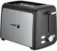 Fagor ToastPro, 2 tranches, Noir, Acier inoxydable, Boutons, Rotatif, 800 W, 192 mm, 304 mm