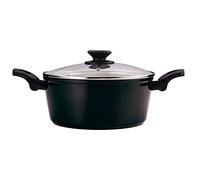 Fagor Vivant Casserole à induction 20 cm, couvercle en verre en aluminium forgé, épaisseur 3 mm, revêtement anti-adhésif, écologique sans PFOA, convient pour tous les types de feux, vitrocéramique,