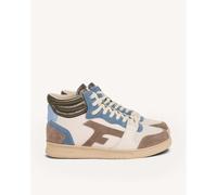 Faguo - Hazel Mid Leather Suede - Chaussures lifestyle femme Ecru / Light Blue - 40