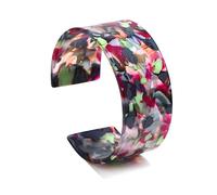 Faguo léopard Bracelet acétate résine Ouverture Bracelet Femmes Dame Breloques Acrylique décoration imprimé Floral Mode Tendance Cadeaux élégant Style Ethnique