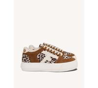 Faguo - Walnut Platform Tennis Woven Suede - Chaussures lifestyle femme Ecru / Leopard - 39