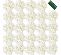FagusHome 18cm Têtes Fleur d'hydrangea Artificielle 30 Pièces Fleur Artificielle avec Tiges Fausses Fleurs d'hortensia Bouquets pour Décoration
