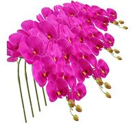 FagusHome 4 Pièces Fleur Artificiel Phalaenopsis Orchidée 105cm d'Orchidée Artificielle Feuilles artificielles de Phalaenopsis (Violet)