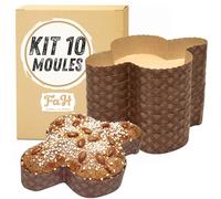 FAH FAMILY AT HOME Moule Colomba (10pz - 750g) - Formes/Pirottini en Carton Cellulose Micro-ondable, Idéal Four, Jetables Haute Densité, Résiste Chaleur 200°C
