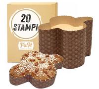 FAH FAMILY AT HOME Moule pour Colomba (20 pièces - 750g) - Formes en Papier de Pure Cellulose Micro-ondable, Idéal pour le Four, Résistant à la Chaleur jusqu'à 200°C