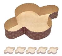 FAH - Moule à Colomba (5pc - 500g) - Moules à Colomba jetable en papier Idéal pour utilisation au four, Résistant à la chaleur 200°C