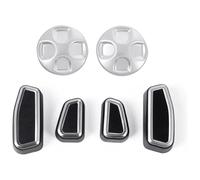FAHBSTR Autocollant décoratif pour A&lfa pour Romeo pour Giulia Bouton Réglage Siège Décoration Couvercle Interrupteur Coque Protection Autocollants D'intérieur Voiture(Black Silver)