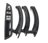 FAHBSTR garniture poignée porte intérieure Pour BMW X5 X6 E70 E71 2007-2014 LHD RHD 7 Pièces Ensemble Poignée Porte Fenêtre Panneau Commutation Avec Housse Cuir(Noir,LHD)