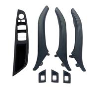 FAHBSTR garniture poignée porte intérieure Pour Série 5 F10 F11 520 523 525 528 2010-2017 Interrupteur Lève-vitre Accoudoir Housse Poignée Porte Cuir(Noir,UN)