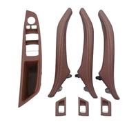 FAHBSTR garniture poignée porte intérieure Pour Série 5 F10 F11 520 523 525 528 2010-2017 Interrupteur Lève-vitre Intérieur Couvercle D'accoudoir Poignée Porte Cuir(Red Brown)