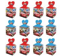 Fahibin 12Pcs Boîtes de Fête Sac de Fête pour Enfant, Boîtes de fête Sacs d'anniversaire, Boîte à Bonbons de Car,Pour la confiserie, la pâtisserie, le pop-corn, les biscuits 8 cm * 8 cm * 10 cm