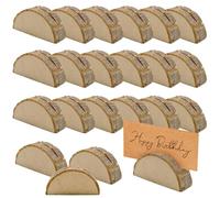 Fahibin 20 Pièces Bois Naturel Support Photo Carte，Porte Menu Mariage en Support, Stands Bois Naturel Socle en Rustique pour Table d’Anniversaire ou de Mariage