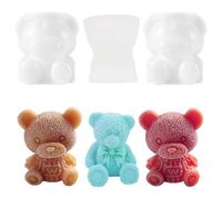 Fahibin 3pcs Moule en Silicone Ourson 3D,3D Ours Résine Moule Utilisé,Moules en Silicone 3D en Forme d'ours,Pour Glaçage, Chocolat, Bonbons, Décoration De Gâteaux