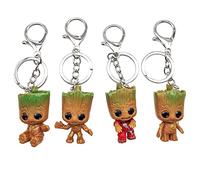 Fahibin 4 Pièces Porte-clés Baby Groot, Baby Groot Porte-Clés Gardiens de la Galaxie, Des cadeaux et des décorations parfaits