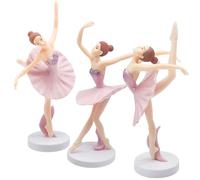 Fahibin Lot de 3 décorations de gâteau de danseuse de ballet, figurines de danseuse de ballet, figurines de ballerine pour décoration de gâteaux et desserts