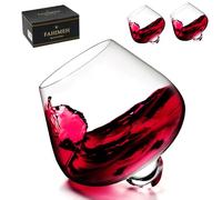 FAHIMEH Verre a Rhum Lot 2, pour Whisky Cognac Brandy Liqueur, 200ml, Original Rotatifs Sans Tige Personnalisé Cristal Dégustatio Vin, Idée Cadeau Homme pour Anniversaire, Fête des Pères, Noël
