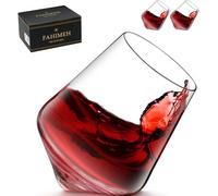 FAHIMEH Verre a Rhum Lot 2, pour Whisky Cognac Brandy Liqueur, 300ml, Original Rotatifs Sans Tige Personnalisé Cristal Dégustatio Vin, Idée Cadeau Homme pour Anniversaire, Fête des Pères, Noël