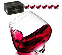 FAHIMEH Verre a Rhum Lot 6, pour Whisky Cognac Brandy Liqueur, 200ml, Original Rotatifs Sans Tige Personnalisé Cristal Dégustatio Vin, Idée Cadeau Homme pour Anniversaire, Fête des Pères, Noël