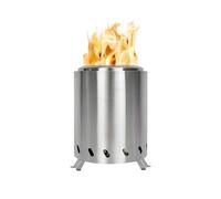 FAHKNS Mini brasero de Table sans fumée en Acier Inoxydable 304 pour terrasse et Camping en Plein air, cendrier Amovible, réchaud à Double Combustible, Tapis en Silicone et Sac de Voyage, 14 x 20 cm
