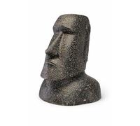 FaHome Statue de tête de Moai - Sculpture décorative de jardin en béton de fibre de verre - Résistant aux intempéries - Figurine d'île de Pâques Rapa-NUI - Gris - 40 x 30 x 20 cm