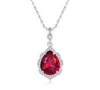 Fahonie Collier avec pierre de naissance pour femme - Pendentif en oxyde de zirconium taillé en poire de 8 x 10 mm, chaîne classique et halo en forme de larme, bijoux pour cadeaux d'anniversaire