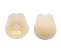 Fahoujs 1 paire de cache-tétons en silicone pour femme - Oreilles de lapin - Réutilisables - Adhésif fin - Invisible - Collants - Dos nu, 2ème génération Light, M