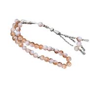 Fahoujs 33 perles en verre nu - Perles de prière musulmanes - Chapelet - Pendentif pompon - Misbaha - Pour l'adoration quotidienne et l'activité religieuse - Prière musulmane, taille unique, Comme