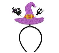 Fahoujs Bandeau de sorcière pailleté pour Noël, Halloween, fête, karaoké, cosplay, accessoires