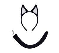 Fahoujs Bandeaux d'oreilles animaux en peluche douce pour les fêtes à thème jungle pour enfants Accessoires à thème cosplay Queue pour superposition Nouveau couvre-chef