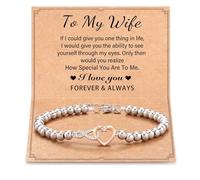 Fahoujs Bracelet à breloques en forme de cœur pour femme avec cristaux étincelants qui se portent pour les occasions à la mode Bracelet élégant pour femme, taille unique, Comme décrit