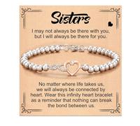 Fahoujs Bracelet à breloques en forme de cœur pour femme avec cristaux étincelants qui se portent pour les occasions à la mode Bracelet élégant pour femme, taille unique, Comme décrit