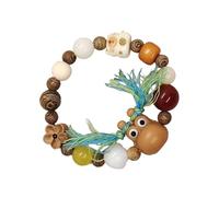 Fahoujs Bracelets de perles en bois naturel Charme Bijoux Texture en bois pour la mode des tenues Bracelet de perles coloré avec charme incomparable, taille unique, Comme décrit
