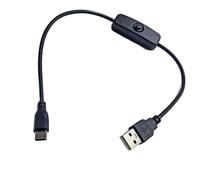Fahoujs Câble d'alimentation avec clé de commutation USB mâle vers câble de charge de type C Utilisation d'entrée pour jouets de ventilateur LED Easy Control USB vers câble de charge de type C