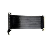 Fahoujs Câble Plat Fin PCIe 5.0 X16 Plaqué Argent Conception À Angle Droit De 90 Degrés Vertical du GPU Boîtier Deux Structures Mise La Terre Câble Vertical du GPU