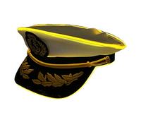 Fahoujs Capitaine Headwear Cosplay a conduit un illuminé pour les créateurs de tendances et les amateurs de fête pour chercher une casquette unique qui brille de capitaine