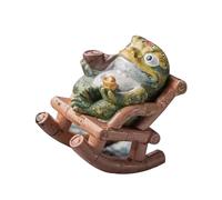 Fahoujs Chaise À Bascule en Résine Grenouilles Thés pour Animaux De Compagnie avec Transformation Couleur Activée par La Température Unique Et Conception Grenouilles Décoratives pour Les Amateurs