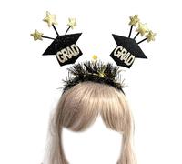 Fahoujs Chapeau de baccalauréat de grade Chapeau de remise de diplôme Bandeau Tinsel Bandeaux Fête Costume pour les diplômés Bandeaux avec bandeau Star Graduate
