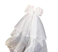 Fahoujs Chapeaux délicats en voile blanc pour filles Première Communauté Clip réglable Église en tulle léger Accessoires de vêtements Filles Première Communion Ensemble d'accessoires