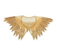 Fahoujs Col arrière brodé à paillettes Tissu confortable Écharpe amovible pour tenue décontractée, or, taille unique