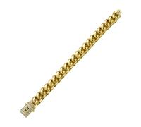 Fahoujs Collier de luxe en acier inoxydable doré - Accessoire de mode pour les fêtes et les événements décontractés - Utilisation quotidienne - Décontracté - Chaîne cubaine, 12mm, Comme décrit, Comme