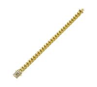Fahoujs Collier de luxe en acier inoxydable doré - Accessoire de mode pour les fêtes et les événements décontractés - Utilisation quotidienne - Décontracté - Chaîne cubaine, 6mm, Comme décrit, Comme