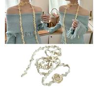 Fahoujs Collier écharpe florale en tricot avec rose élégant collier de mariage pour mariée et femme écharpe de mode, taille unique, Comme décrit, Comme décrit